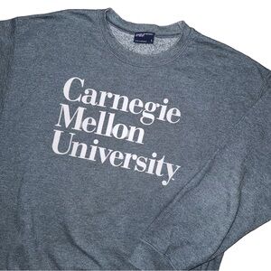 💙 Vintage 90s MV Sport Gray Carnegie Mellon University Pullover Sweatshirt